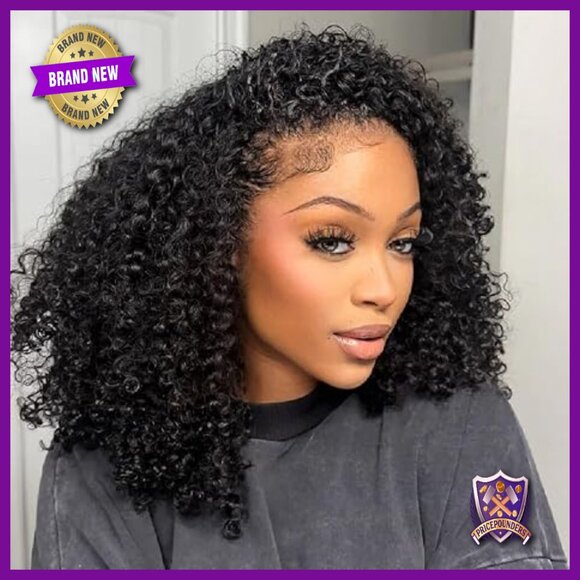 Glueless Human Hair Half Wig 26 Inch Kinky Curly 180 Density Drawstring Cap main image 7